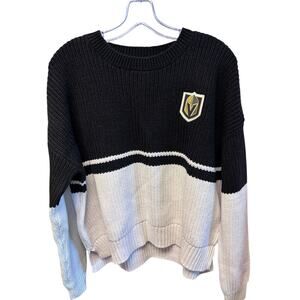 Vegas Golden Knights WEAR by Erin Andrews Knit Sweater NHL Logo NWT L